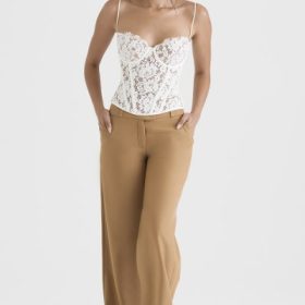 Cameron Caramel Relaxed Tailored Trousers - Image 8