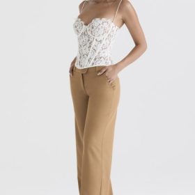 Cameron Caramel Relaxed Tailored Trousers - Image 9