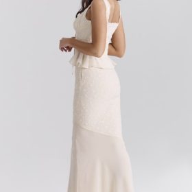 Lana Vintage Cream Cotton Broderie Anglais Maxi Skirt - Image 11