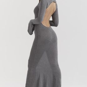 Sancha Steel Metallic Maxi Dress - Image 5