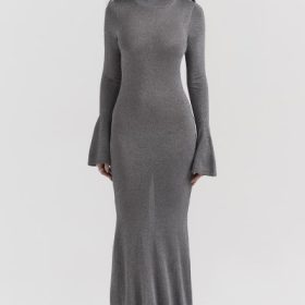 Sancha Steel Metallic Maxi Dress - Image 7