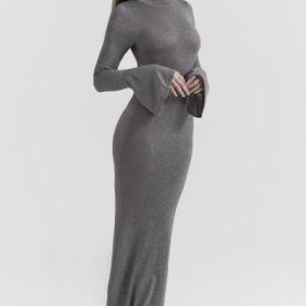 Sancha Steel Metallic Maxi Dress - Image 10