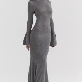 Sancha Steel Metallic Maxi Dress - Image 11