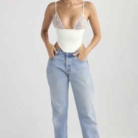 Emilee Ivory Satin and Lace Corset - Image 6
