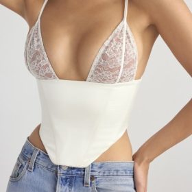 Emilee Ivory Satin and Lace Corset - Image 10