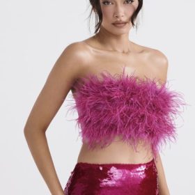 Fenella Hot Pink Trimmed Bandeau - Image 9