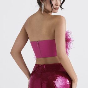 Fenella Hot Pink Trimmed Bandeau - Image 11