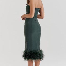 Fionula Emerald Green Strapless Corset Dress - Image 10