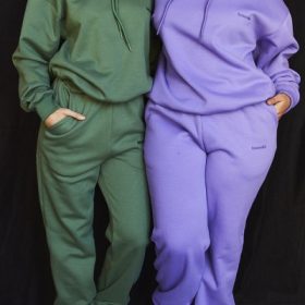 Sky Purple Fleece Back Jogging Trousers