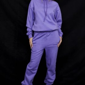 Sky Purple Fleece Back Jogging Trousers - Image 6