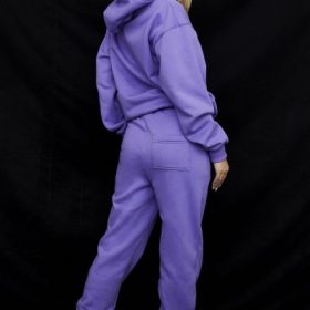 Sky Purple Fleece Back Jogging Trousers - Image 8