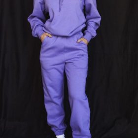 Sky Purple Fleece Back Jogging Trousers - Image 9