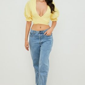 Alanya Lemon Floral Tie Front Top - Image 7