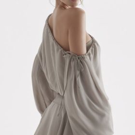 Wilhelmina Ash Green Off Shoulder Dress - Image 9