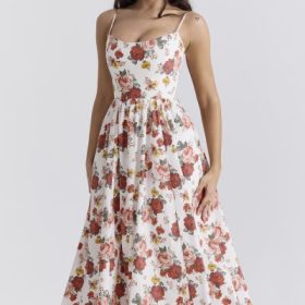 Lolita Italian Rose Print Cotton Corset Sundress - Image 5