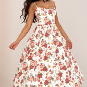 Lolita Italian Rose Print Cotton Corset Sundress - Image 6