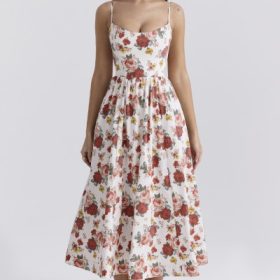 Lolita Italian Rose Print Cotton Corset Sundress - Image 7