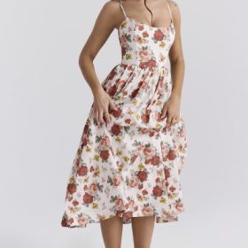 Lolita Italian Rose Print Cotton Corset Sundress - Image 9