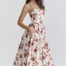 Lolita Italian Rose Print Cotton Corset Sundress - Image 10