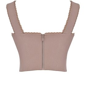 Robyn Mushroom Lace Trim Corset - Image 4