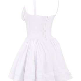 Natassia White Cotton Mini Dress - Image 3
