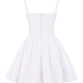 Natassia White Cotton Mini Dress - Image 4