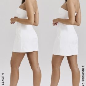 Mimi White Strapless Twill Mini Dress