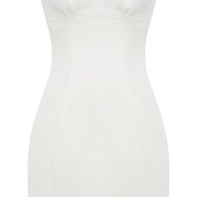 Mimi White Strapless Twill Mini Dress - Image 2