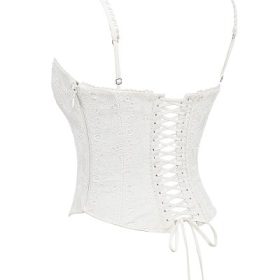 Lorina White Broderie Anglais Corset - Image 3