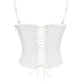 Lorina White Broderie Anglais Corset - Image 4