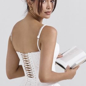 Lorina White Broderie Anglais Corset - Image 10