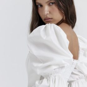 Matilda White Puff Sleeve Corset Dress - Image 14