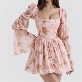 Sancia English Vintage Rose Print Puff Sleeve Mini Dress - Image 5