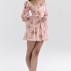 Sancia English Vintage Rose Print Puff Sleeve Mini Dress - Image 9