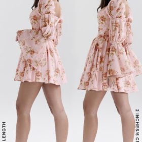 Sancia English Vintage Rose Print Puff Sleeve Mini Dress - Image 12