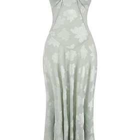 Seren Pistachio Floral Lace Back Maxi Dress - Image 2