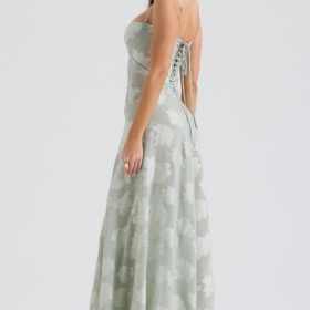 Seren Pistachio Floral Lace Back Maxi Dress - Image 10