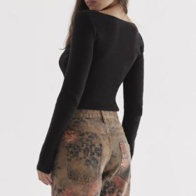 Candice Black Lace Trim Top