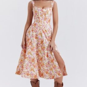 Saira Ivory Floral Midi Sundress - Image 7