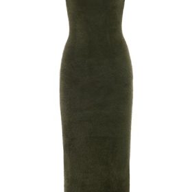 Fayette Khaki Soft Fluffy Knit Maxi Dress - Image 2