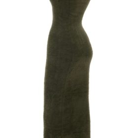 Fayette Khaki Soft Fluffy Knit Maxi Dress - Image 3