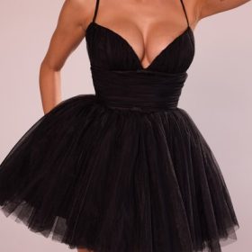 Princess Black Tulle Mini Dress