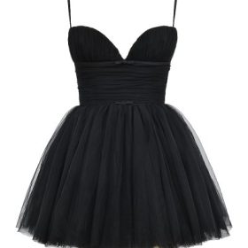 Princess Black Tulle Mini Dress - Image 2
