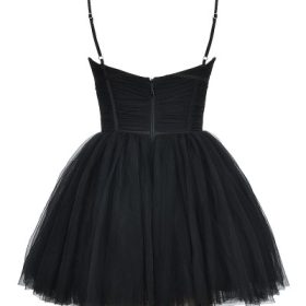 Princess Black Tulle Mini Dress - Image 4