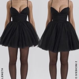 Princess Black Tulle Mini Dress - Image 11