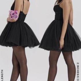 Princess Black Tulle Mini Dress - Image 12