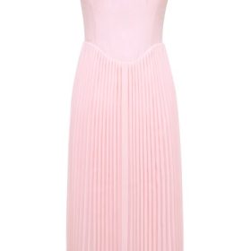 Marci Pink Pleated Midi Corset Dress - Image 2