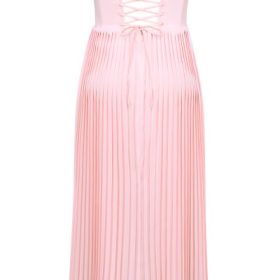 Marci Pink Pleated Midi Corset Dress - Image 4