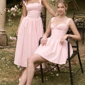Vivien Strawberry Shortcake Gingham Midi Sundress