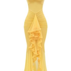 Gabbi Apricot Ruffled Front Gown - Image 2